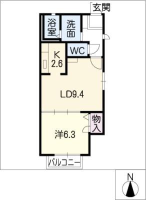 ディアス・K(1LDK/2階)の間取り写真