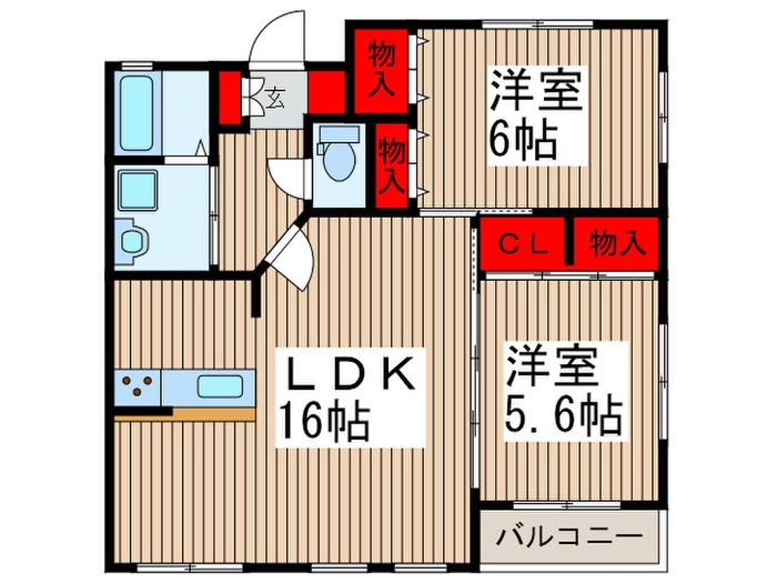 アン・シャーリー(2LDK/1階)の間取り写真