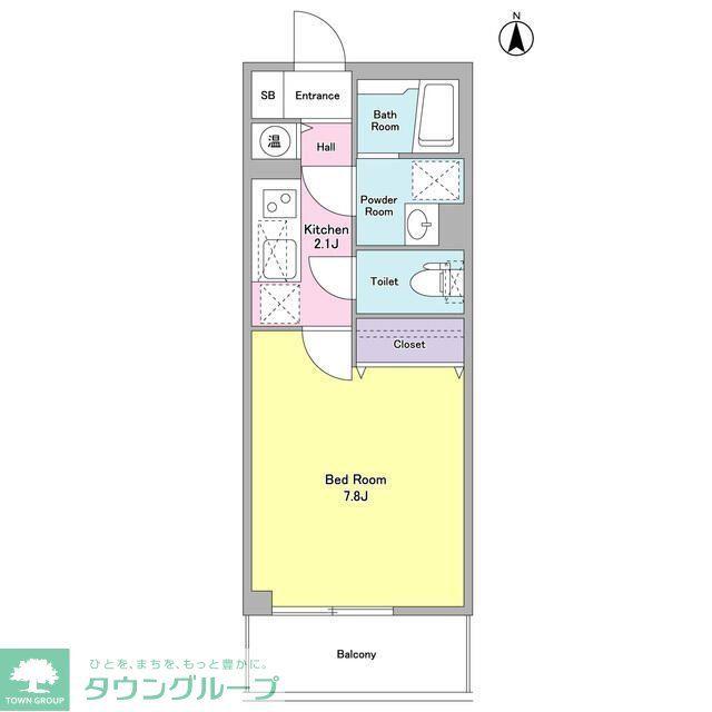 ベルク経堂壱番館(1K/2階)の間取り写真