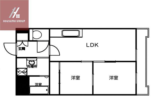 日宝メゾンドショウ(2LDK/4階)の間取り写真