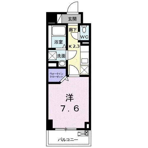 グランディー曲金(1K/1階)の間取り写真