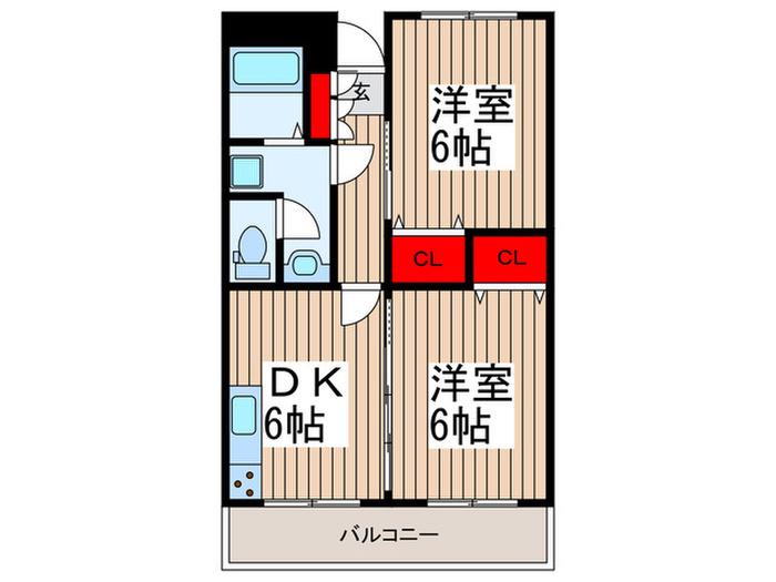 吉川ビル(2DK/3階)の間取り写真