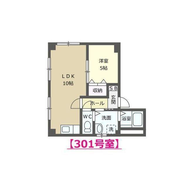 サンライズ扇が丘(1LDK/3階)の間取り写真