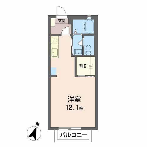 グランドール池田II(ワンルーム/2階)の間取り写真