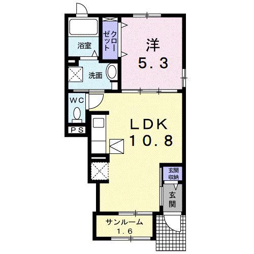 グリーンレジデンス本山(1LDK/1階)の間取り写真