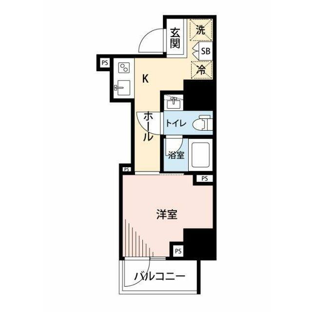 マイナビSTAY品川大崎タワー(1K/4階)の間取り写真