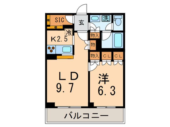 ヒューリックコート雪が谷(1LDK/4階)の間取り写真