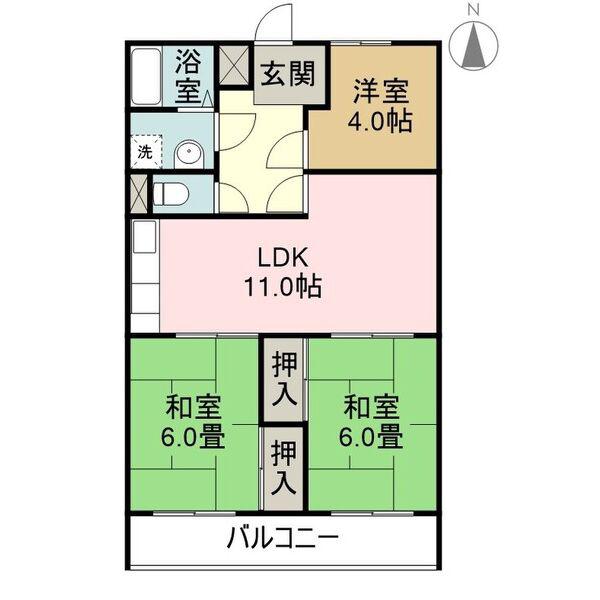 第3アスナロマンション(3LDK/3階)の間取り写真
