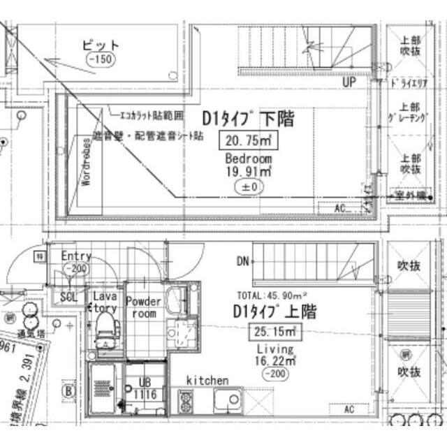 プライマル駒沢大学(1LDK/1階)の間取り写真