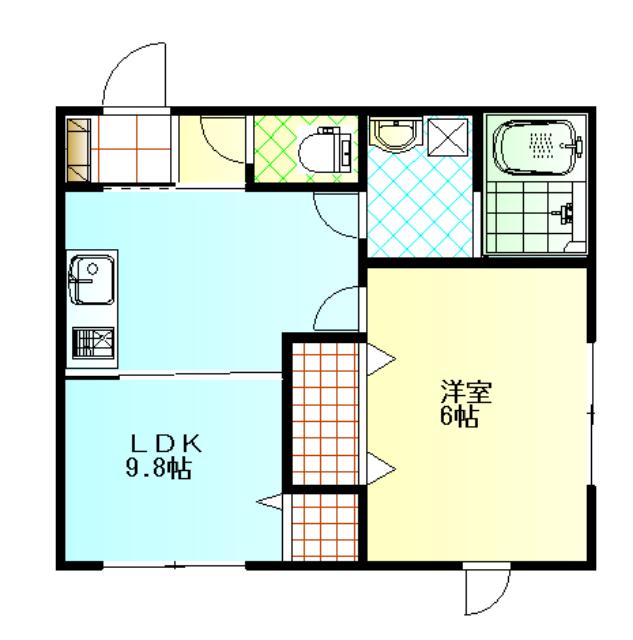 アイリスK(1LDK/2階)の間取り写真