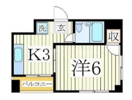 クロノス流山(1K/4階)の間取り写真