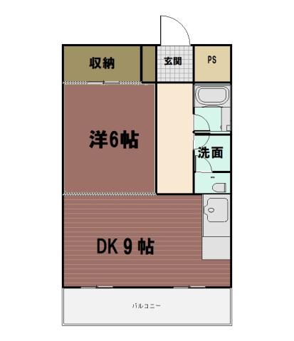 山科ハイツ(1DK/2階)の間取り写真