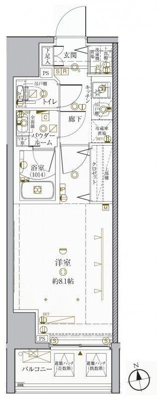 クレイシア秋葉原イースト(1K/10階)の間取り写真