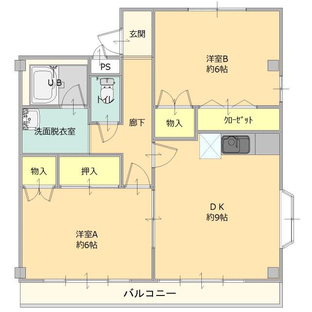 サクラマンション(1LDK/2階)の間取り写真