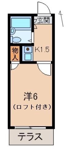 西浜第1マンション(1K/1階)の間取り写真