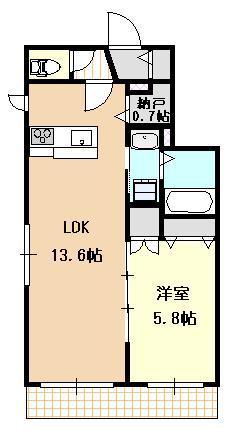 ボナール・マム(1LDK/1階)の間取り写真
