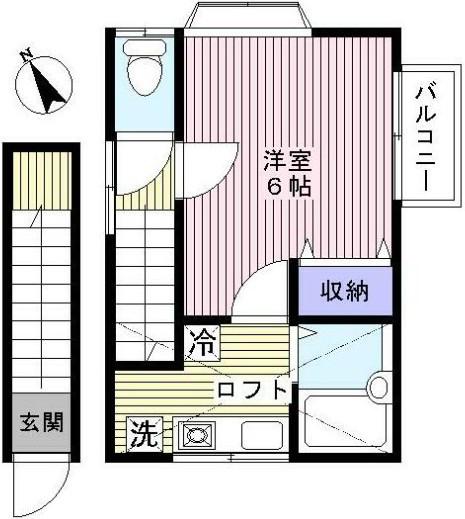エスティーハイツ(1K/2階)の間取り写真