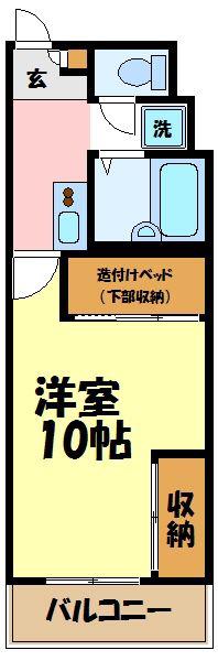 レオパレスパルコートF(1K/3階)の間取り写真