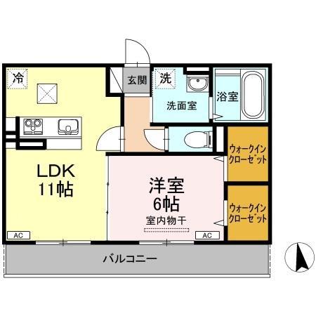 アル・ソーレ住吉(1LDK/1階)の間取り写真
