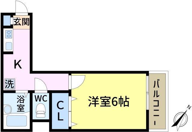グリーンハウス(1K/1階)の間取り写真