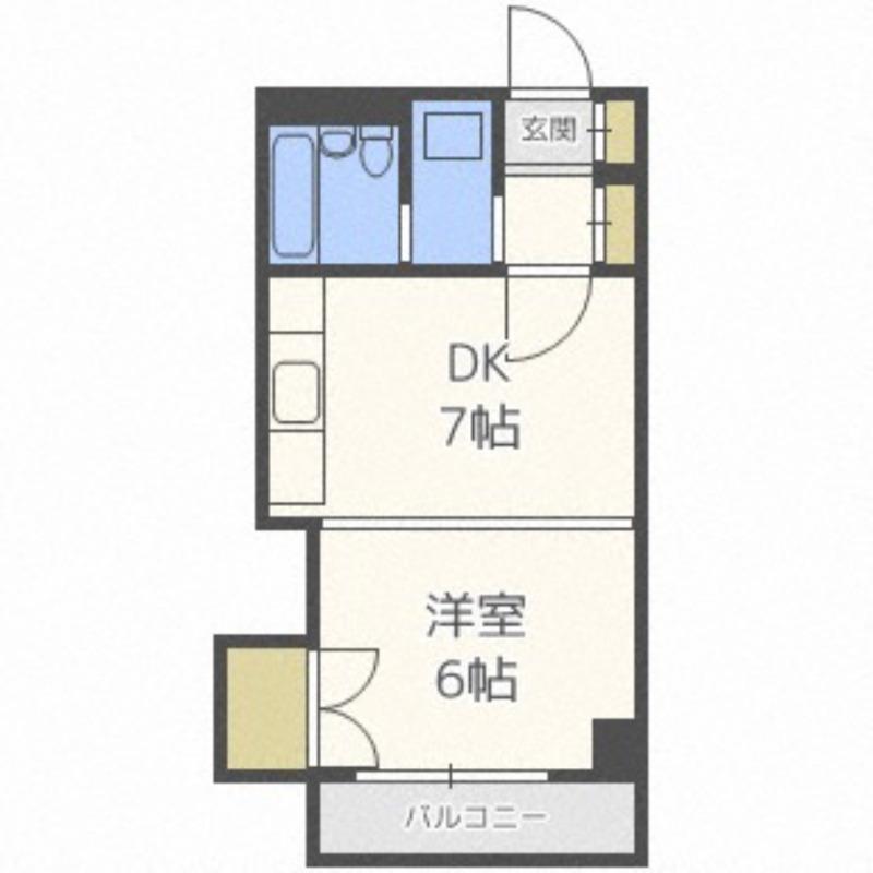 ステーションスクエア菊水(1DK/5階)の間取り写真