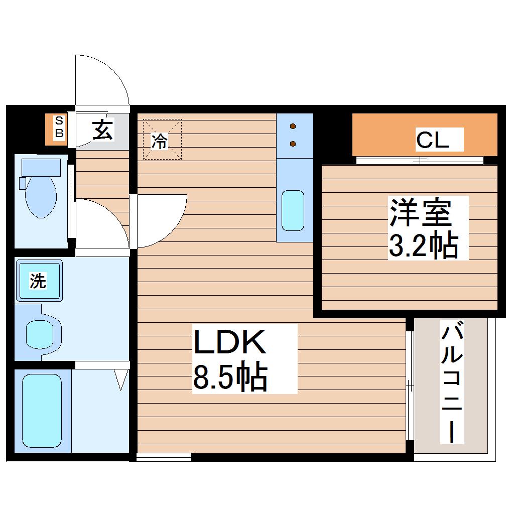 REGALEST SENDAI(1LDK/1階)の間取り写真