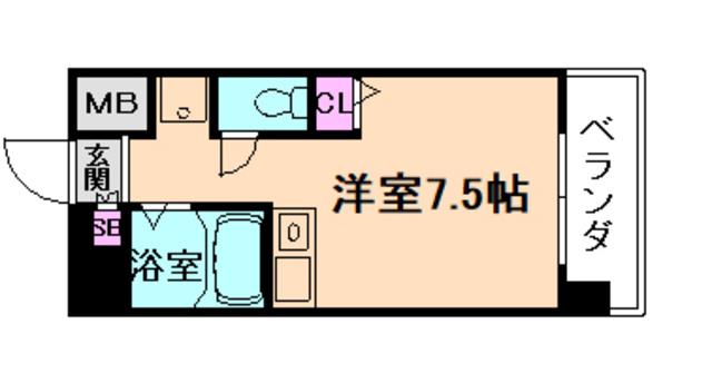 L-FLORA此花(ワンルーム/1階)の間取り写真