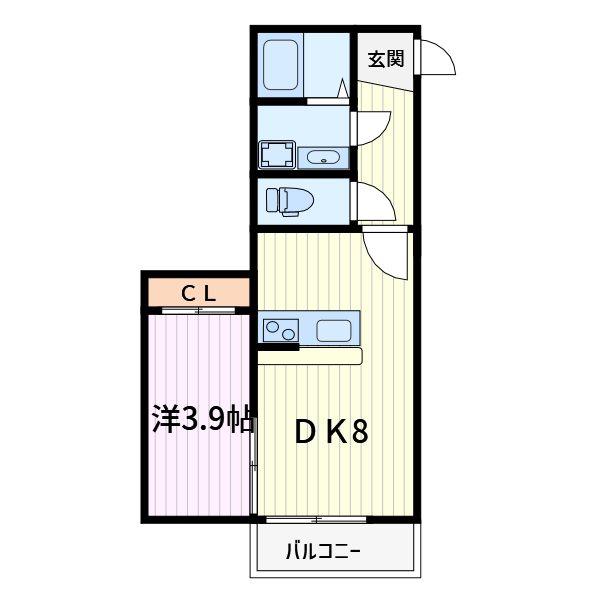 T-2ND(1DK/1階)の間取り写真