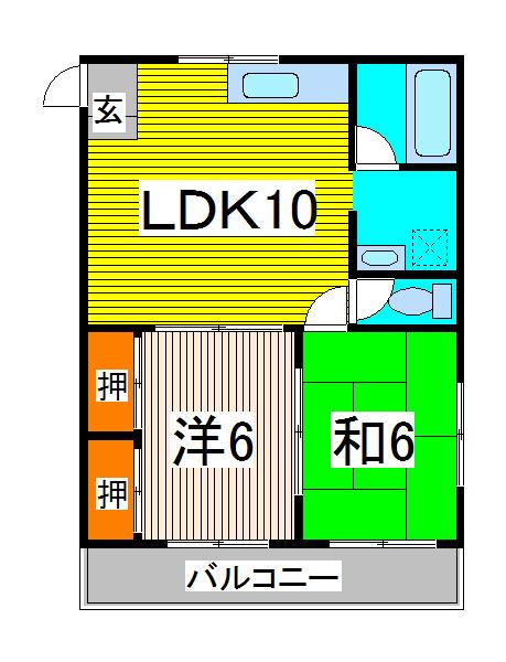 ブッシュクローバー(2LDK/1階)の間取り写真