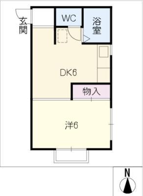 コーポラス青柳(1DK/1階)の間取り写真