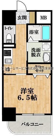 ふぁみゆ山之内(1K/4階)の間取り写真