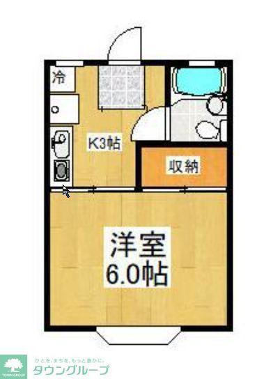 リバーサイド多摩川(1K/1階)の間取り写真