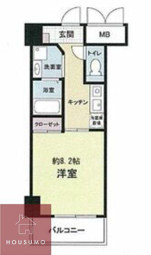 ドゥーエ本庄(1K/9階)の間取り写真