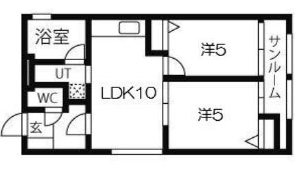 平田ビル(2LDK/5階)の間取り写真