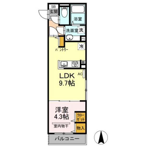 アレグリア(1LDK/2階)の間取り写真