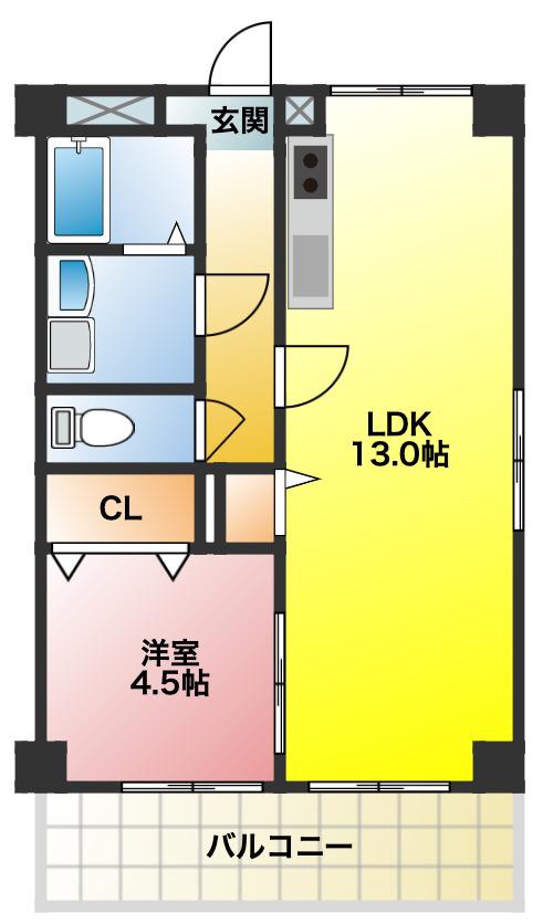 クライマックス(1LDK/5階)の間取り写真