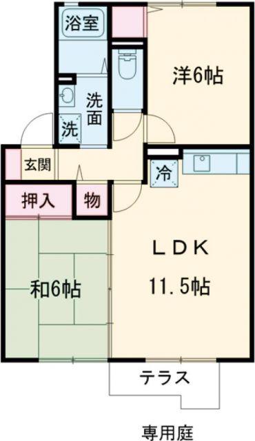 サンメゾン塚脇(2LDK/2階)の間取り写真