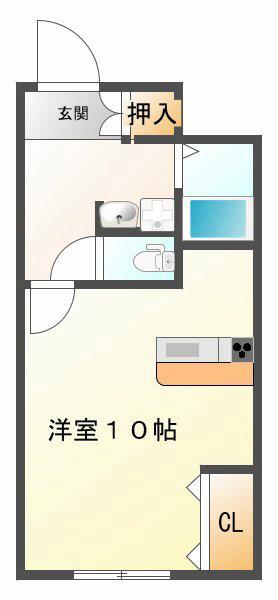 KRHフレンド(1K/1階)の間取り写真