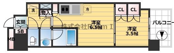 BPRレジデンス大阪本町Q(1DK/10階)の間取り写真