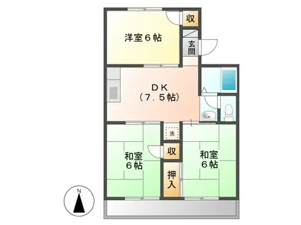 メゾン福島(3DK/2階)の間取り写真