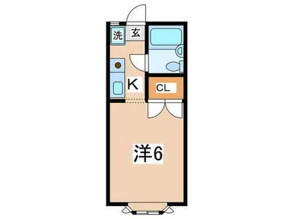 KMハイツ(1K/1階)の間取り写真