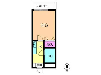 トレンディー21(1K/1階)の間取り写真