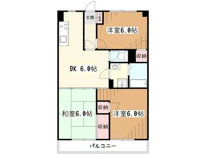 にしきビル(3DK/5階)の間取り写真