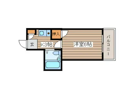 エスポアコーポII(1K/1階)の間取り写真