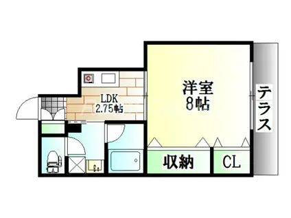 カーサ フォレスタ(1K/1階)の間取り写真