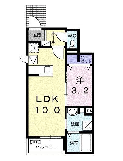 アンジュメゾン(1LDK/1階)の間取り写真