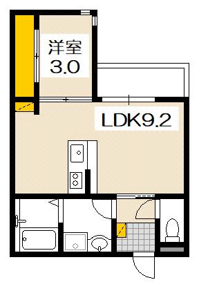 ラグーナ地御前(1LDK/1階)の間取り写真