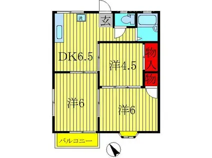 アネックスU4(3DK/1階)の間取り写真