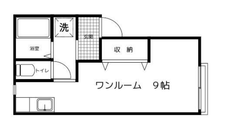 エステート八代(1K/1階)の間取り写真