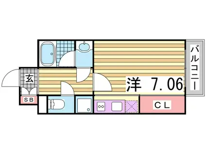 アーバングリーン神戸元町(1K/9階)の間取り写真